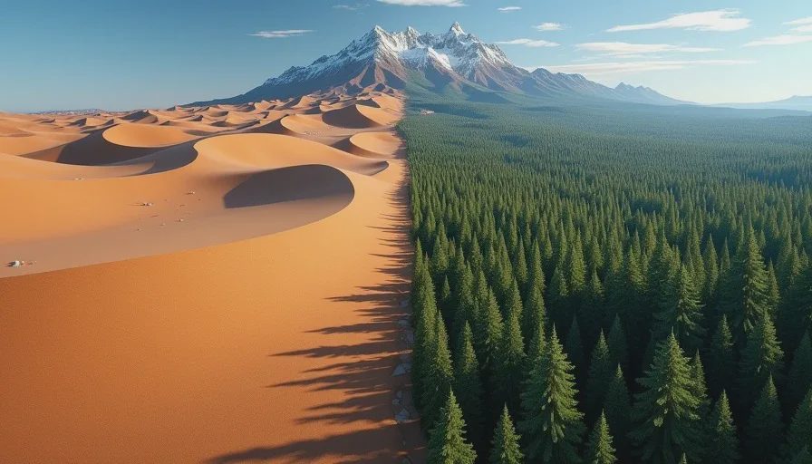Three terrain types: desert, forest, alpine.