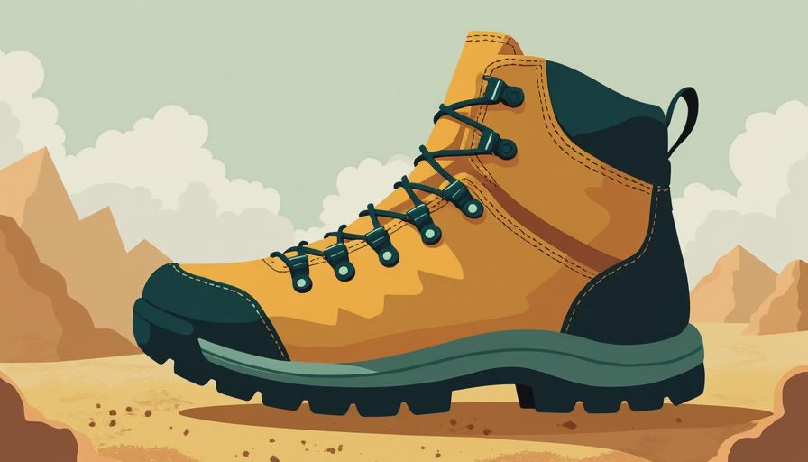 Visual context for desert hiking boots