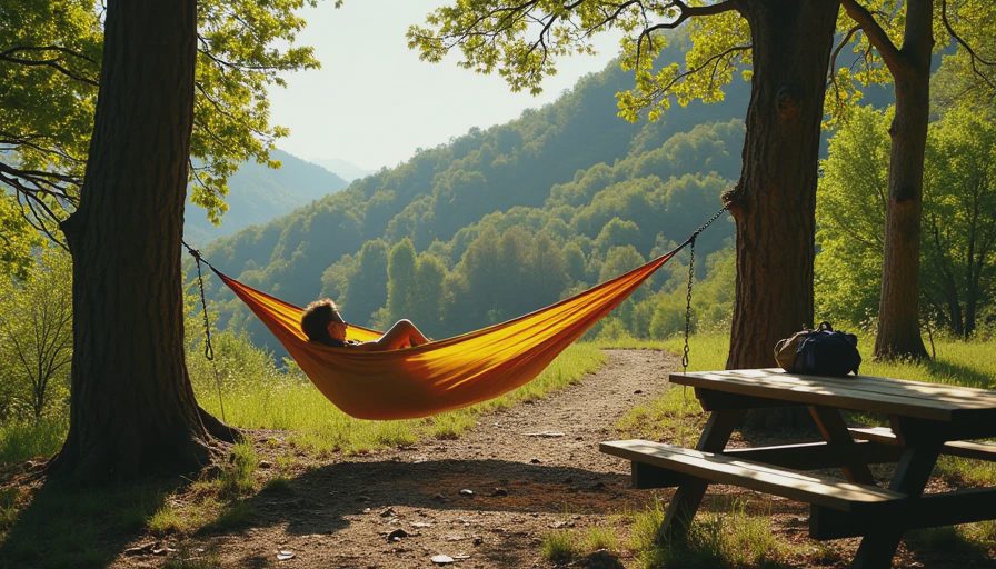 Illustration for hammock camping